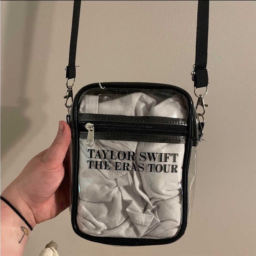 Taylor Swift crossbody bag with permanent vinyl